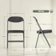 Folding Chairs Set of 4 Space Saving Padded Seats for Guests and Dining Dark Grey Homcom