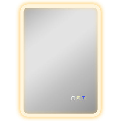 50 x 70 cm LED Bathroom Mirror with Bluetooth and Backlit Lighting in Silver by Homcom