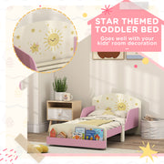 Toddler Bed with Storage and Guardrails Fits 140 x 70cm Mattress For Ages 3 to 8 Pink