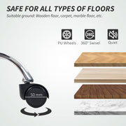 Reclining Faux Leather Office Chair with Footrest for Home Workstation Comfort Grey