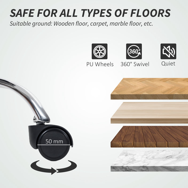 Reclining Faux Leather Office Chair with Footrest for Home Workstation Comfort Grey