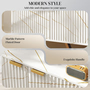 White Marble Effect TV Stand for up to 70 Inch TVs With Shelves and Storage by HOMCOM