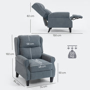 Recliner Armchair with Extended Leg Rest for Relaxing Comfort at Home, Grey