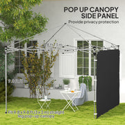 Black 195 x 295cm Replacement Gazebo Sidewall Durable and Weather Resistant by Outsunny