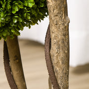 Set of 2 Artificial Boxwood Topiary Trees in Pots for Indoor and Outdoor Use Light Green