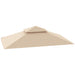 Beige Grill Gazebo Replacement Canopy UPF50+ Double Tiered 1.5 x 2.4m Top Cover by Outsunny