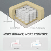 Reclining Faux Leather Office Chair with Footrest for Home Workstation Comfort Grey