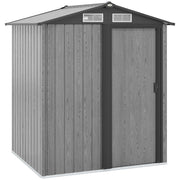Grey 5ft x 4.3ft Outdoor Garden Storage Shed with Wood Effect Finish