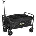 Black 62L Heavy Duty Folding Festival Trolley With Wheels and Adjustable Handle by Outsunny