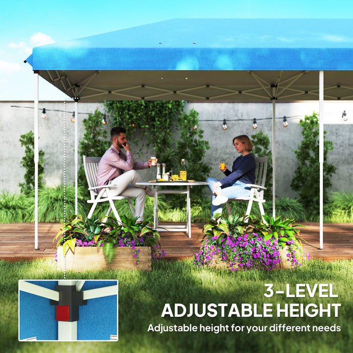 Blue 6x3m Pop Up Gazebo with Mesh Walls and Carry Bag for Events and Parties by Outsunny