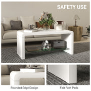 Curved White High Gloss Coffee Table Modern Design by HOMCOM