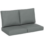 Charcoal Grey 2 Seater Garden Chair Cushion Set for Indoor and Outdoor Comfort