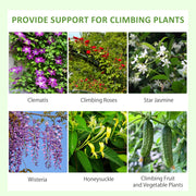 Set of 2 Metal Garden Trellis Panels with Floral Design for Climbing Plant Support