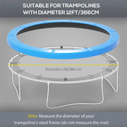 Trampoline Safety Pad for 12ft Round Trampolines Cushioned Edge Protection Light Blue AOSOM