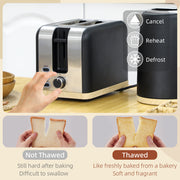 Black Cordless Kettle and Toaster Set 1.7L Fast Boil 3000W with 7 Browning Levels by HOMCOM