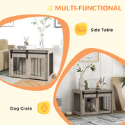 Dog Crate Furniture with Removable Cushion for Medium Pets Ideal as Side Table Brown