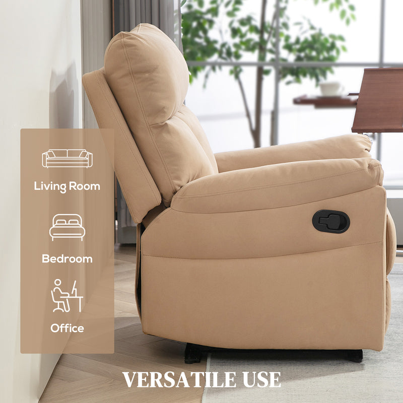 Light Brown Manual Reclining Chair with Footrest 140Â° Adjustable by HOMCOM