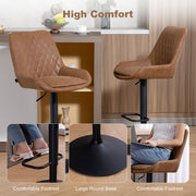 Set of 2 Retro Bar Stools with Comfy Faux Leather Ideal for Kitchen or Home Bar Orange AOSOM