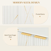 White and Gold Storage Sideboard with Elegant Design by HOMCOM