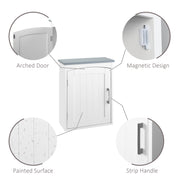 Light Grey Wall Mounted Bathroom Cabinet With Arched Door and Adjustable Shelf by kleankin