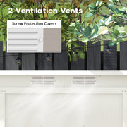 Light Grey 9x4ft Metal Garden Storage Shed With Vents Ideal For Tools And Equipment