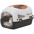 Hard-Sided Pet Carrier for Safe Vet Visits and Travel with Triple Lock and Top Window Cream
