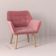 Pink Accent Arm Chair with Wide Arms & Thick Padding for Living Room Comfort by Homcom Homcom