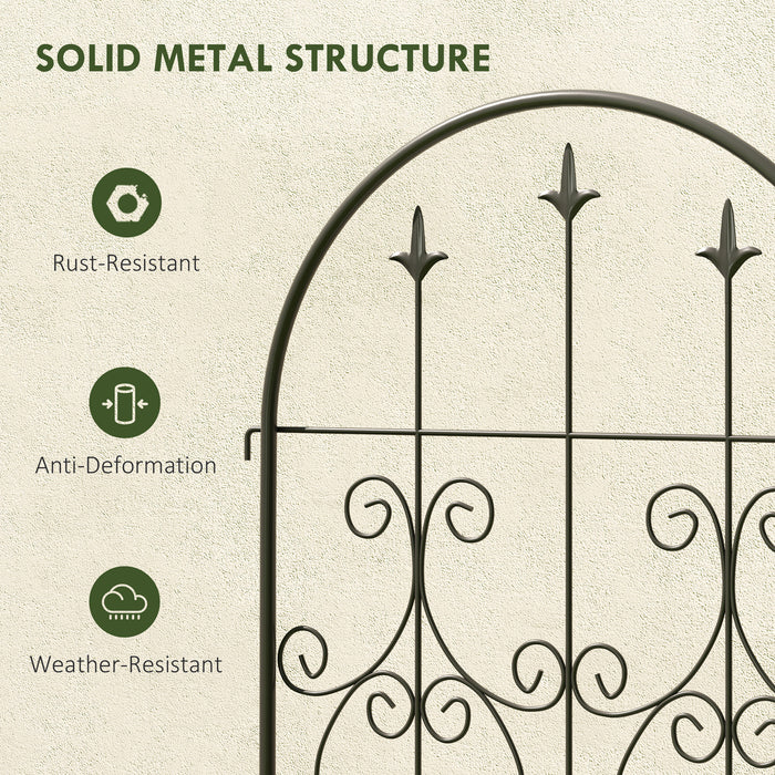 Set of 2 Metal Garden Trellis Panels for Climbing Plants Flowers and Vines 150 x 50 cm by Outsunny