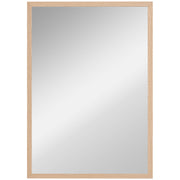 HOMCOM Wall Bathroom Mirror, 70 x 50 cm Wall-Mounted Mirror for Living Room, Bedroom, Hallway, Natural Wood AOSOM