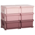 Kids Storage Unit with Six Fabric Drawers Ideal for Toys and Books Organisation, Pink