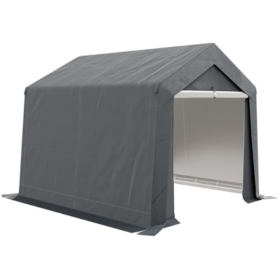Dark Grey 3.6 x 2.1m Portable Outdoor Shed with Window by Outsunny