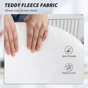 Teddy Fleece Swivel Office Chair With Wheels And Adjustable Height For Home Cream White AOSOM