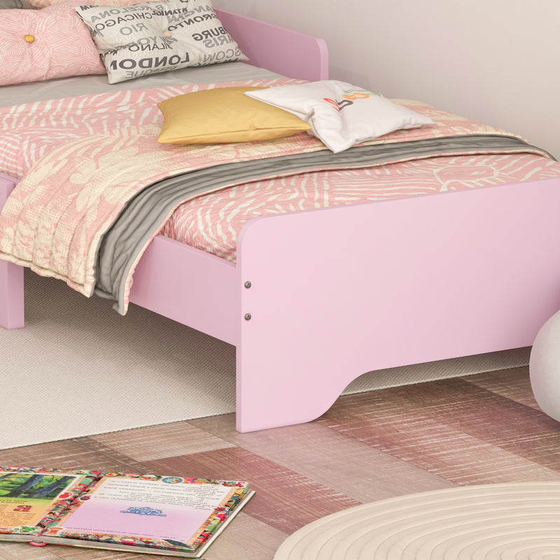 Wooden Kids Bedroom Furniture Set with Bed Dressing Table and Stool for Ages 3 to 6 White AOSOM