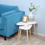 Rocking Chair and Nesting Side Tables Set for Relaxing and Organised Living Spaces White Homcom