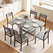 Folding Dining Table for Small Spaces with Flexible Console Design Grey AOSOM