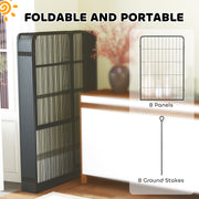 8 Panel Heavy Duty Dog Playpen with Door for Large Dogs 100cm High Indoor Outdoor by PawHut