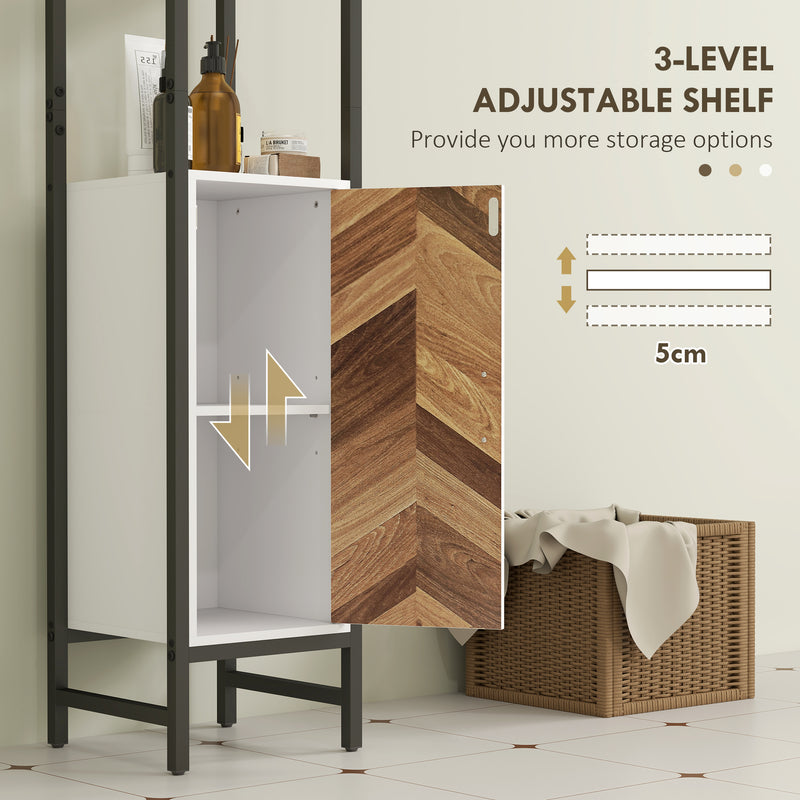 Tall Slim Bathroom Storage Cabinet with Adjustable Shelves for Kitchen or Hallway by HOMCOM