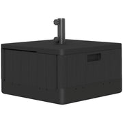 Black Garden Parasol Base with Wheels and Handles Holds Up to 80kg by Outsunny