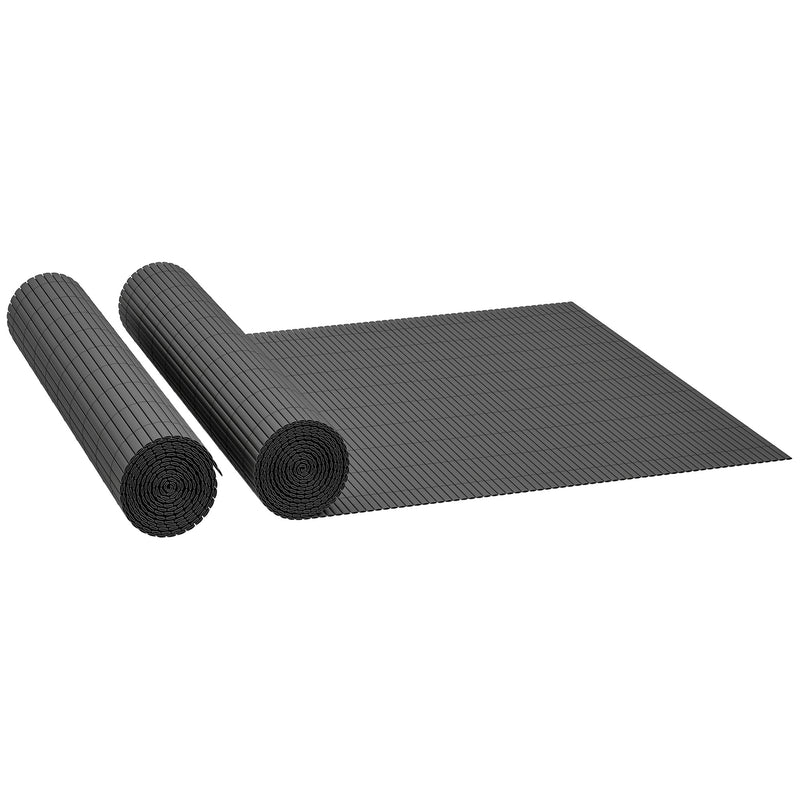 Garden Privacy Screen Fence for Sheltered Outdoor Spaces Easy Fit Weatherproof Dark Grey Outsunny