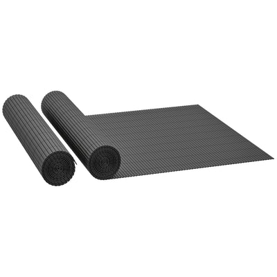 Garden Privacy Screen Fence for Sheltered Outdoor Spaces Easy Fit Weatherproof Dark Grey Outsunny