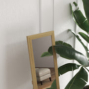 Rustic Full Length Mirror Freestanding or Wall Mounted for Bedroom or Hallway, Natural