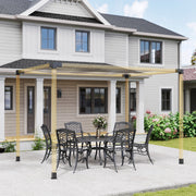 DIY Pergola Kit with 3-Way Corner Brackets and Post Base for 4x4 Timber Includes Screws by Outsunny