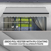 Light Grey 3 x 2m Electric Awning With Remote Control And Durable Aluminium Frame