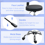 Black Swivel Salon Stool with 360° Rotating Seat and Adjustable Height by HOMCOM
