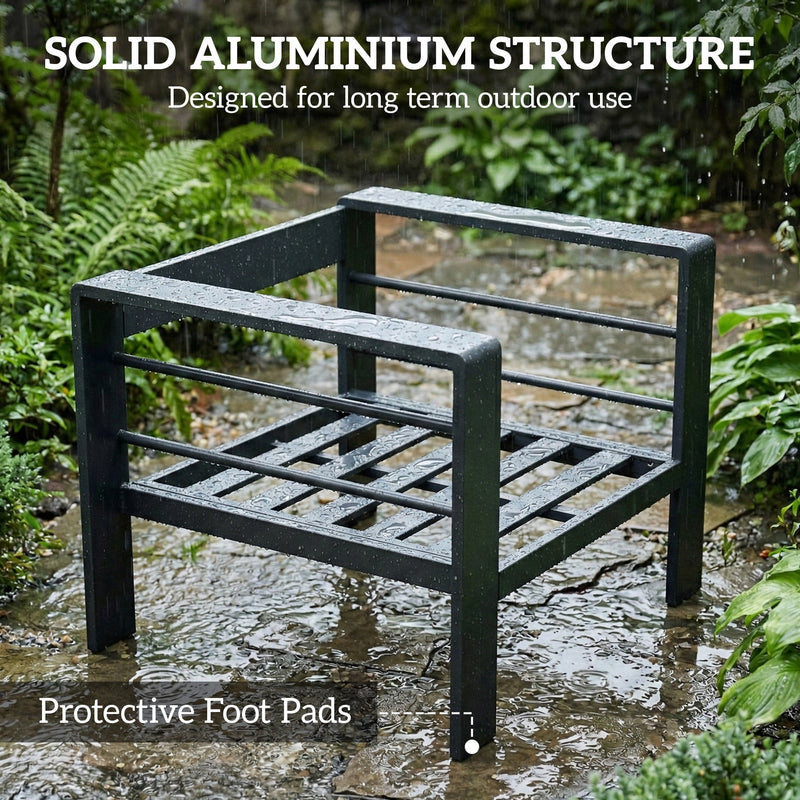 Aluminium Garden Furniture Set with Cushions for Modern & Comfortable Outdoor Seating Light Grey