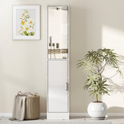 Tall Bathroom Cabinet with Mirror and Adjustable Shelf for Extra Storage, High Gloss White