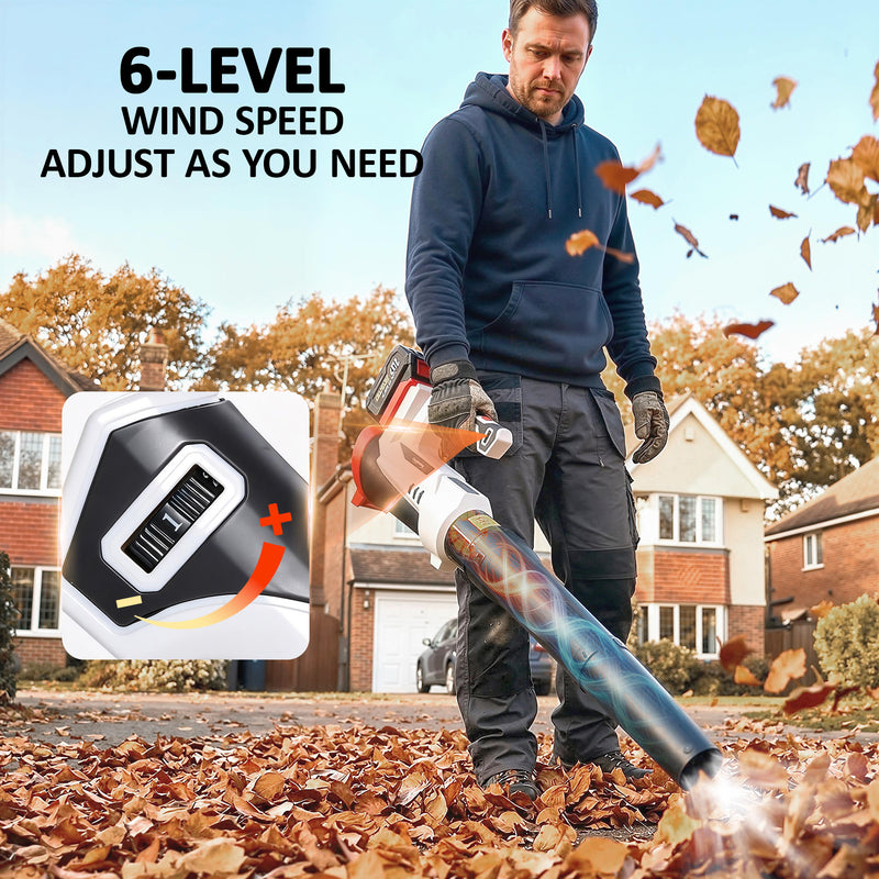 Cordless Leaf Blower for Easy Garden and Patio Clean Up Lightweight White AOSOM