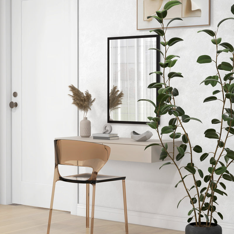 Wall Mounted Bathroom Mirror 70 x 50 cm With Stylish Frame For Hallway Or Bedroom Black