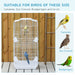 Large White Metal Bird Cage with Perches Swing and Bowls for Budgies and Parakeets by PawHut