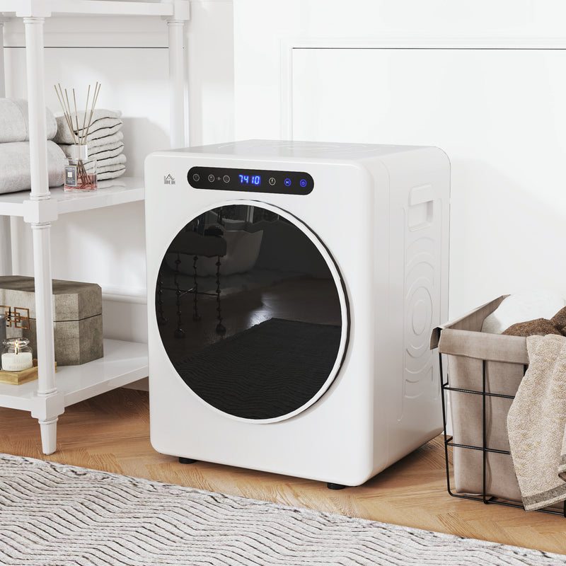 4kg Vented Tumble Dryer 1000W Compact Freestanding with Timer and 6 Heat Settings White by HOMCOM AOSOM